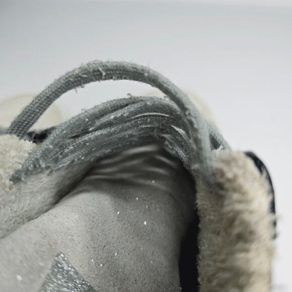 P448 Cow Print Star High-Top Side Zip Softy Glitter Sneaker Size 37 - Picture 16 of 16